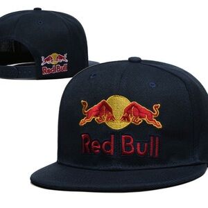 ❤️Red Bull Embroidered Logo Navy Snapback Hat